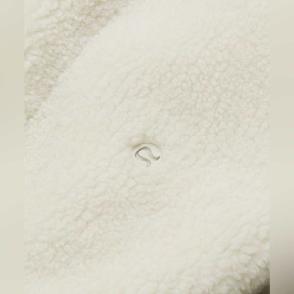 NWOT Lululemon Wunder Puff Cropped Jacket Texture Fleece Goose Down Bone sz 6 - Picture 6 of 16